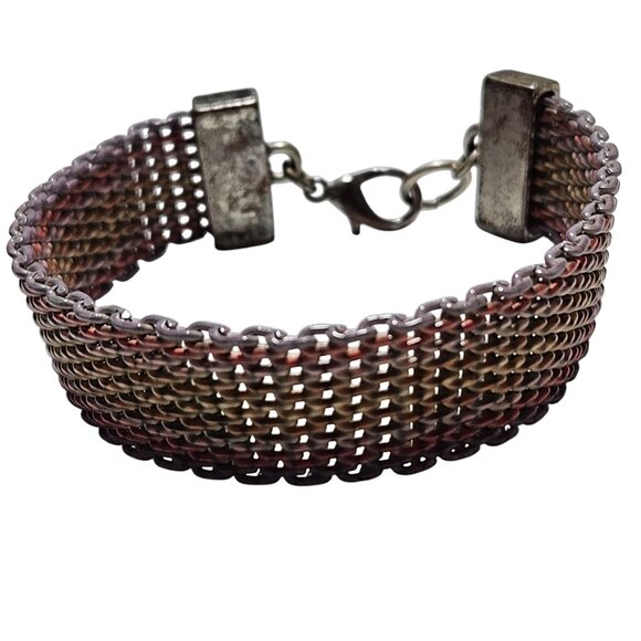 Handwoven Multicolor Metal Weave Bracelet Statement Fashion Jewelry Women - Picture 1 of 5